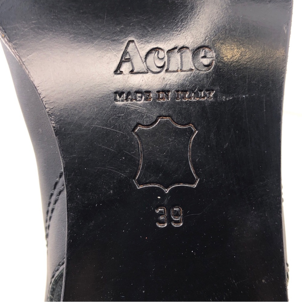 Acne Studios Cypress Black Leather Ankle Boots EUR 39 - Picture 8 of 15